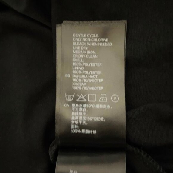 H&M Fit & Flare V-Neck Dress Size 8 - Black White Speckle Print Long Sleeve Mini - Picture 13 of 15